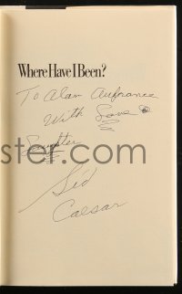 7w0264 SID CAESAR signed hardcover book 1982 the comedian's autobiography Where Have I Been!