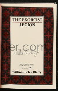 7w0267 WILLIAM PETER BLATTY signed hardcover book 2010 Legion, adapted into The Exorcist III movie!