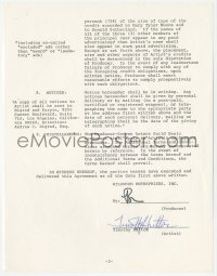 7w0325 TIMOTHY HUTTON signed contract 1980 he was paid $30,000 to be in Ordinary People!
