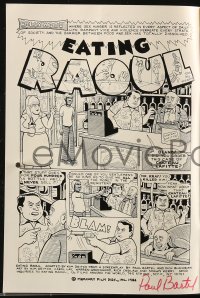 7w0319 PAUL BARTEL signed underground comix 1982 Kim Dietch art on the cover of Eating Raoul!