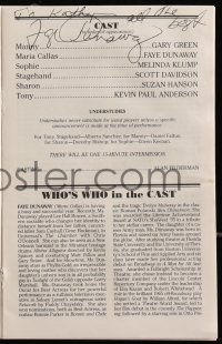 7w0620 FAYE DUNAWAY signed playbill 1997 she starred as Maria Callas in Master Class in Los Angeles!