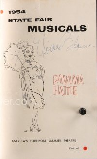 7w0652 VIVIAN BLAINE signed stage play playbill 1954 when she starred in Panama Hattie on stage!