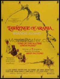 7x0298 LAWRENCE OF ARABIA 30x40 special acetate poster R1971 Lean classic starring Peter O'Toole!
