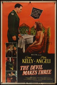 7x0240 DEVIL MAKES THREE style Z 40x60 1952 Gene Kelly, Pier Angeli, she's been mixed up before!