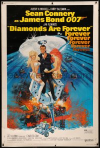 7x0241 DIAMONDS ARE FOREVER 40x60 1971 McGinnis art of Sean Connery as James Bond 007!