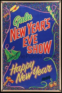 7x0243 GALA NEW YEAR'S EVE SHOW HAPPY NEW YEAR 1963 40x60 1962 great colorful holiday art!