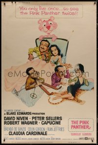 7x0253 PINK PANTHER style Z 40x60 1964 wacky art of Peter Sellers & David Niven by Jack Rickard!