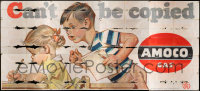 7x0052 AMOCO billboard 1950s art of kid reading over girl's shoulder, it can't be copied, rare!