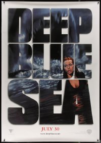 7x0197 DEEP BLUE SEA DS bus stop 1999 cool image of sexy girl about to be attacked by gigantic shark!