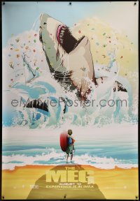 7x0207 MEG DS bus stop 2018 completely different art of giant megalodon and swimmer!