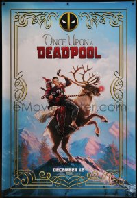 7x0209 ONCE UPON A DEADPOOL DS bus stop 2018 Ryan Reynolds and Fred Savage riding Rudolph!