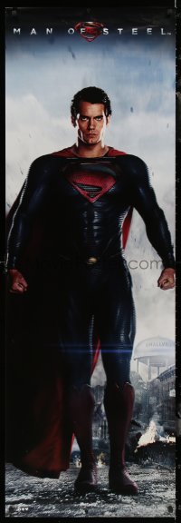 7x0149 MAN OF STEEL 21x62 English commercial poster 2013 full-length Henry Cavill in the title role!