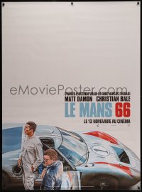 7x0352 FORD V FERRARI teaser French 1p 2019 Bale, Damon next to the Ford GT40 race car, Le Mans '66!