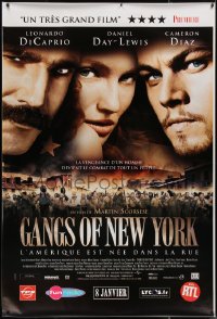 7x0356 GANGS OF NEW YORK advance DS French 1p 2003 Scorsese, Leonardo DiCaprio, Diaz, Day-Lewis!