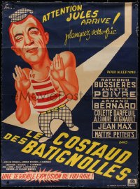 7x0381 LE COSTAUD DES BATIGNOLLES linen French 1p 1952 great art of wacky Raymond Bussieres!