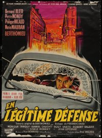 7x0382 LEGITIMATE DEFENSE linen French 1p 1958 Andre Berthomieu French crime thriller, Belinsky art!