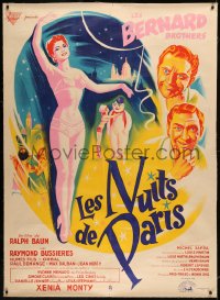 7x0393 NIGHTS OF PARIS linen French 1p 1951 Ralph Baum, Bernard Brothers, sexy dancer by Grinsson!