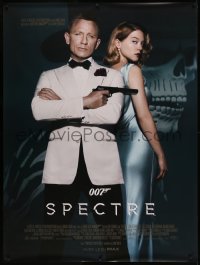7x0410 SPECTRE French 1p 2015 Daniel Craig as James Bond & sexy Lea Seydoux with villain background!