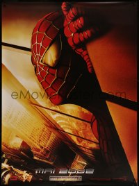7x0413 SPIDER-MAN teaser DS French 1p 2002 Tobey Maguire w/WTC towers in eyes, Marvel Comics!