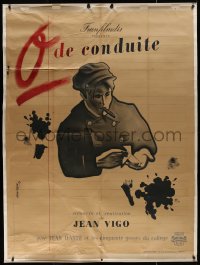 7x0430 ZERO DE CONDUITE French 1p R1946 Jean Vigo juvenile delinquent classic, art by Jean Colin!