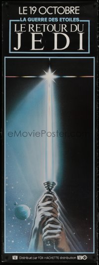 7x0265 RETURN OF THE JEDI French door panel 1983 George Lucas, great Tim Reamer lightsaber art!