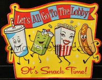 7x0067 LET'S ALL GO TO THE LOBBY metal sign 2000s and get yourself a treat, it's snack time!