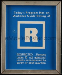 7x0102 THEATER SIGN ratings sign set 1960s w/ rating cards from different time periods!