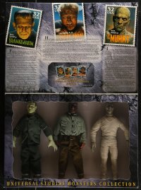 7x0069 UNIVERSAL STUDIOS MONSTERS collectible figure set 1997 Kenner, Frankenstein, Wolfman, Mummy!