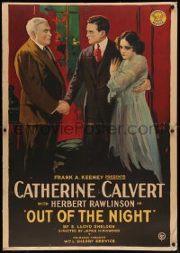 7x0005 OUT OF THE NIGHT style B 1sh 1918 Catherine Calvert is forced into prostitution, ultra rare!
