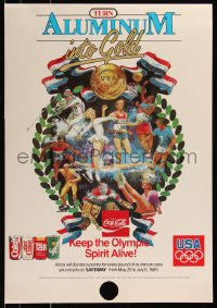 7x0037 COCA-COLA 18x36 special poster 1985 Turn Aluminum into Gold, keep the Olympic spirit alive!