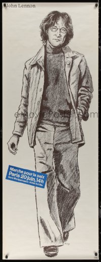 7x0278 MARCHE POUR LA PAIX 24x63 French special poster 1982 Birga artwork of John Lennon!
