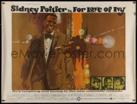 7x0178 FOR LOVE OF IVY subway poster 1968 Daniel Mann directed, cool Bob Peak art of Sidney Poitier!