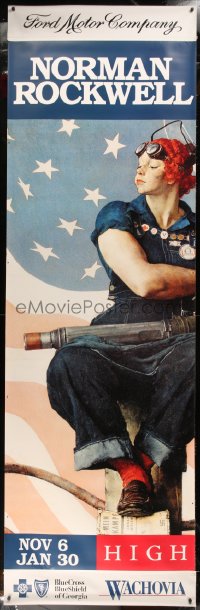 7x0137 NORMAN ROCKWELL DS vinyl banner 2000s great image of his 1943 art of Rosie the Riveter!