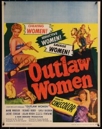 7x0015 OUTLAW WOMEN jumbo WC 1952 cheating women, seductive, savage women, thrilling six gun sirens!