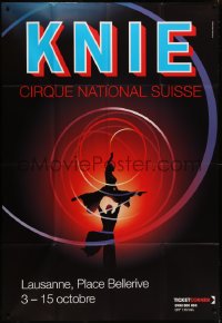 7y0117 KNIE 46x67 Swiss circus poster 2008 cool Noser art of acrobat silhouettes with ribbon!