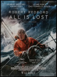 7y0741 ALL IS LOST French 1p 2013 Robert Redford in lone sailing adventure, great image!