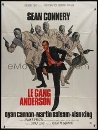 7y0748 ANDERSON TAPES French 1p 1971 art of Sean Connery & gang of masked robbers, Sidney Lumet