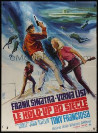 7y0755 ASSAULT ON A QUEEN French 1p 1967 different art of Frank Sinatra & sexy Virna Lisi by Landi!