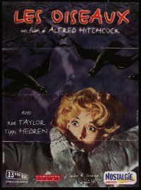 7y0790 BIRDS French 1p R1999 Alfred Hitchcock, classic image of Tippi Hedren being attacked!
