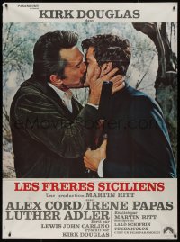 7y0812 BROTHERHOOD French 1p 1969 Kirk Douglas gives the kiss of death to Alex Cord!