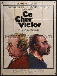 7y0838 CHER VICTOR French 1p 1975 Ferracci art of Bernard Blier & Jacques Dufilho back to back!