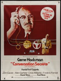 7y0853 CONVERSATION French 1p 1974 art of Gene Hackman by D'Andrea, Francis Ford Coppola directed!