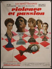 7y0854 CONVERSATION PIECE style A French 1p 1975 Luchino Visconti, cool chess art by Herve Morvan!