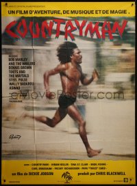 7y0858 COUNTRYMAN French 1p 1984 cool image of Jamaican native running really fast, very rare!