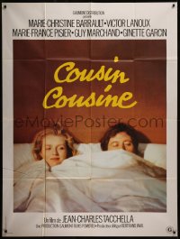 7y0860 COUSIN COUSINE French 1p 1975 cousins Marie-Christine Barrault & Victor Lanoux in bed, rare!