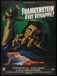 7y0867 CURSE OF FRANKENSTEIN French 1p R1970s different art of monster & sexy woman by Jean Mascii!