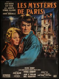 7y0885 DEVIL OF PARIS French 1p 1962 cool art of Jean Marais & Dany Robin by Jean Mascii!
