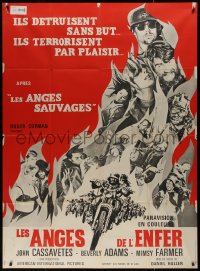 7y0886 DEVIL'S ANGELS French 1p 1967 Corman, Cassavetes, art of biker gang on their motorcycles!