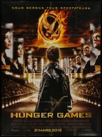 7y0987 HUNGER GAMES advance French 1p 2012 Jennifer Lawrence, Josh Hutcherson, cool different image!