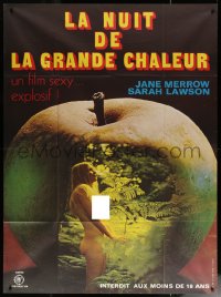 7y1001 ISLAND OF THE BURNING DAMNED French 1p 1975 sexy naked Eve-like girl in apple!